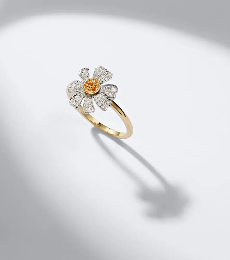 Yvonne Léon Yvonne Léon Marguerite 9kt gold ring with diamonds and citrines | Thumbnail 2
