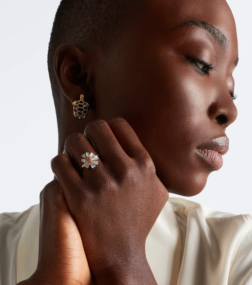 Yvonne Léon Yvonne Léon Marguerite 9kt gold ring with diamonds and citrines | Thumbnail 5