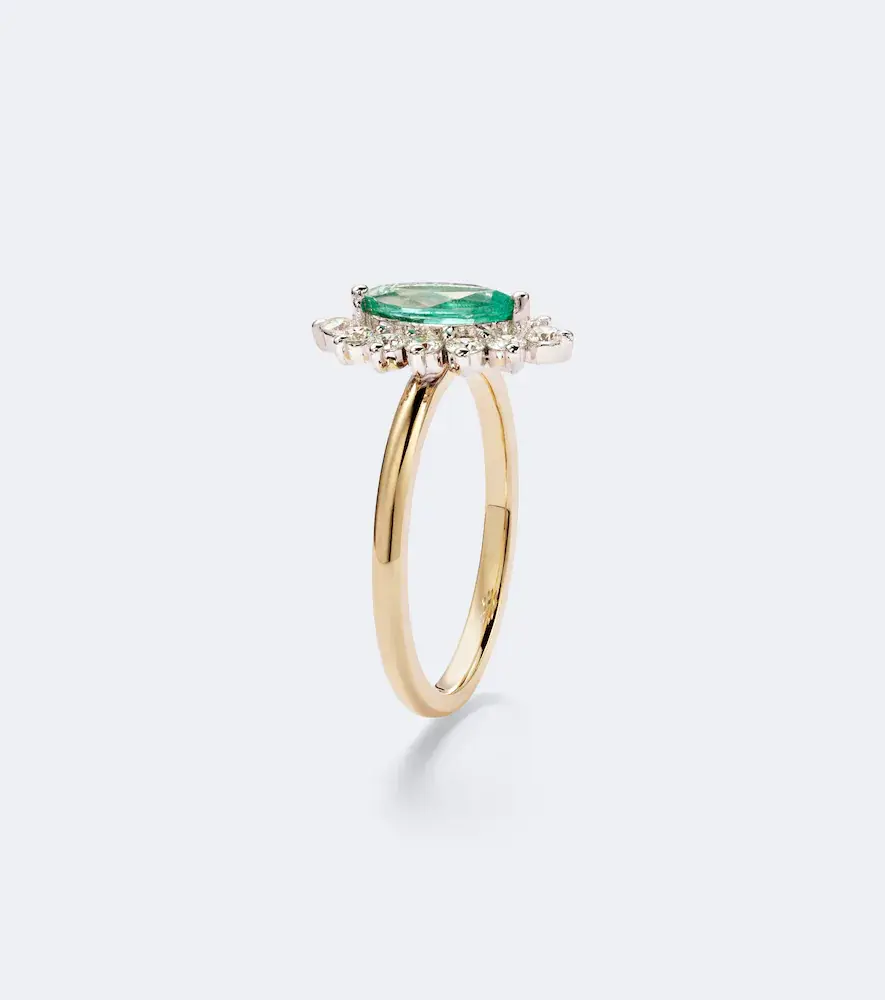 Yvonne Léon Yvonne Léon Pompadour 18kt gold ring with emerald and diamonds | Thumbnail 2 Yvonne Léon Yvonne Léon Pompadour 18kt gold ring with emerald and diamonds | Thumbnail 2