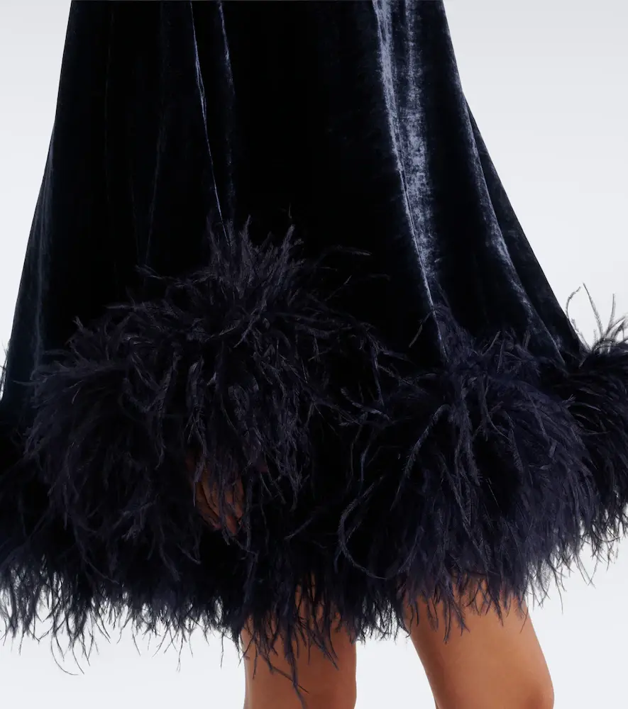 Taller Marmo Vegas feather-trimmed velvet minidress | Thumbnail 3 Taller Marmo Vegas feather-trimmed velvet minidress | Thumbnail 3