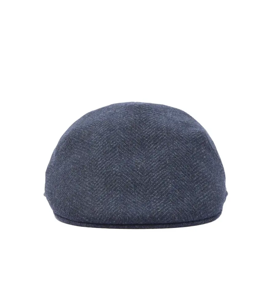 BORSALINO Parigi herringbone virgin wool flat cap