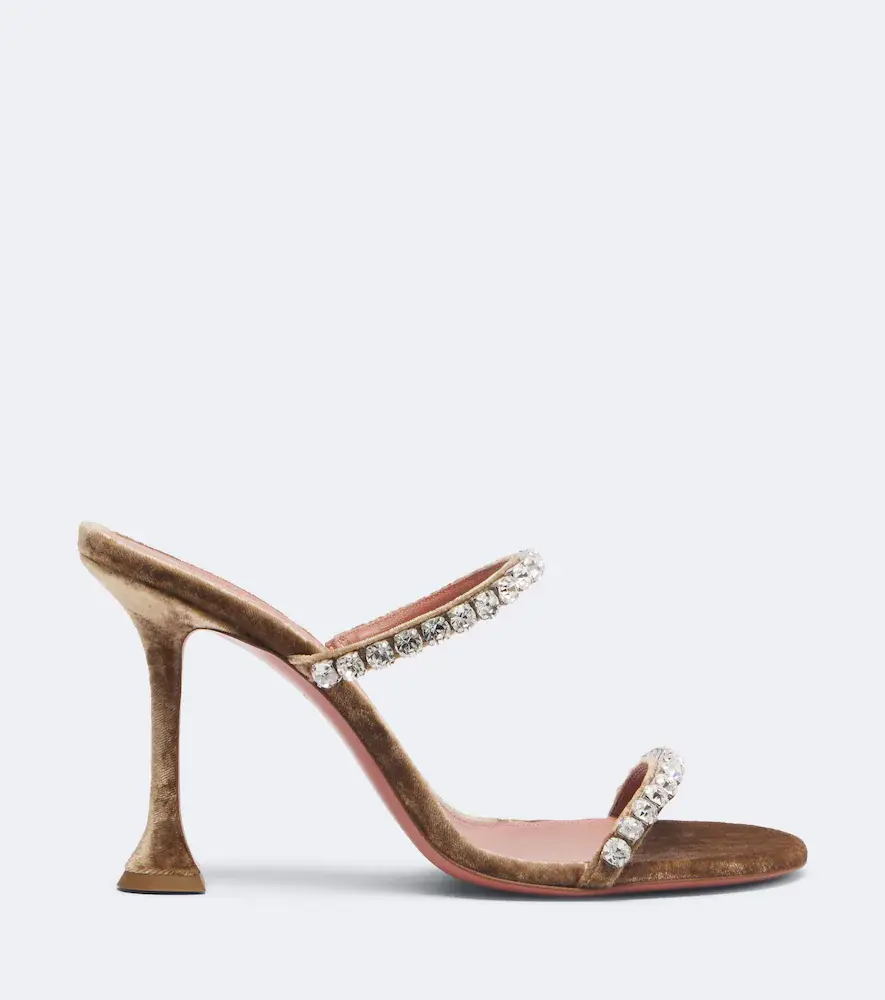 Amina Muaddi Gigi embellished velvet mules | Thumbnail 2 Amina Muaddi Gigi embellished velvet mules | Thumbnail 2