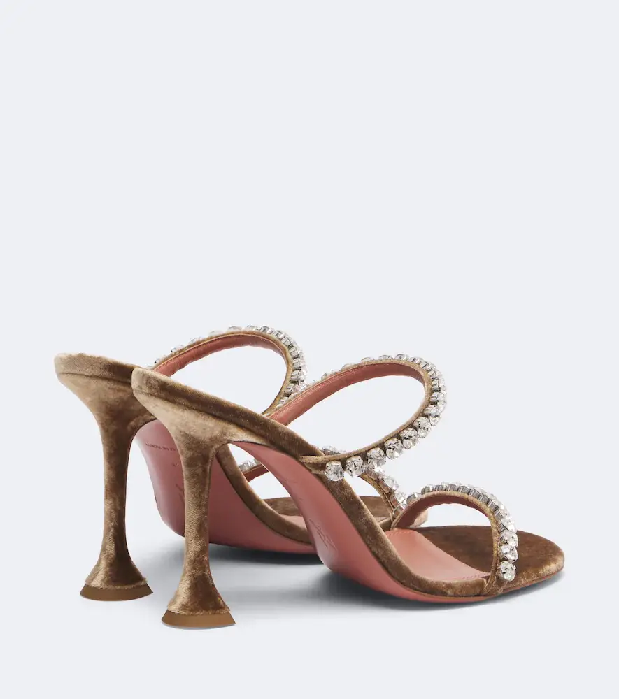 Amina Muaddi Gigi embellished velvet mules | Thumbnail 4 Amina Muaddi Gigi embellished velvet mules | Thumbnail 4