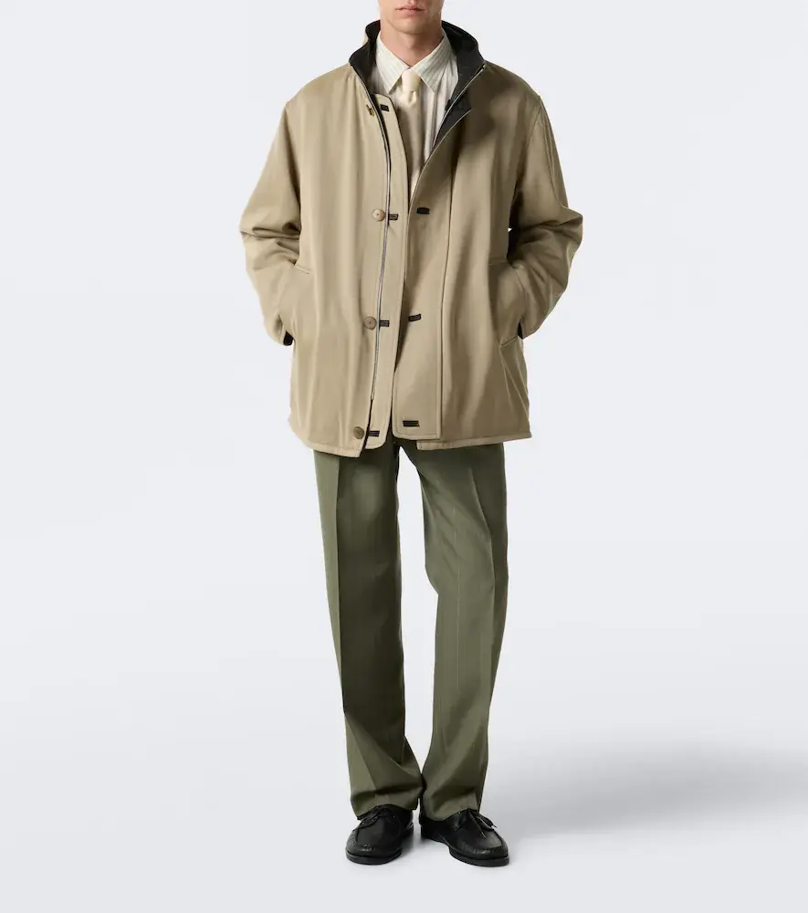 Auralee Reversible leather and wool twill jacket | Thumbnail 2 Auralee Reversible leather and wool twill jacket | Thumbnail 2