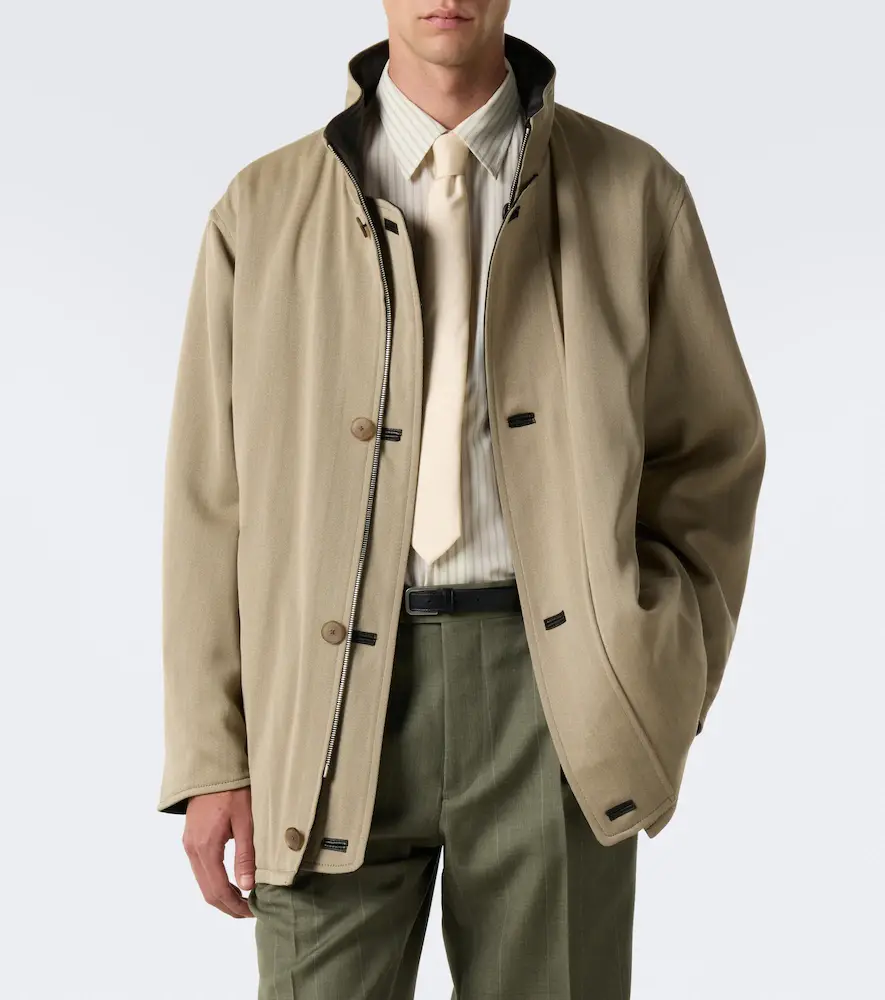 Auralee Reversible leather and wool twill jacket | Thumbnail 3 Auralee Reversible leather and wool twill jacket | Thumbnail 3