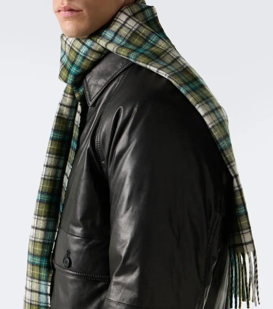 Auralee Checked fringed cashmere scarf | Thumbnail 2 Auralee Checked fringed cashmere scarf | Thumbnail 2