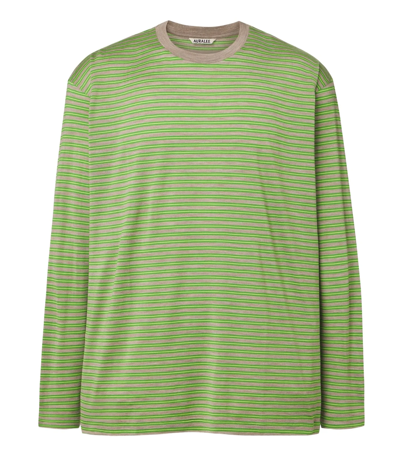 Auralee Striped wool T-shirt