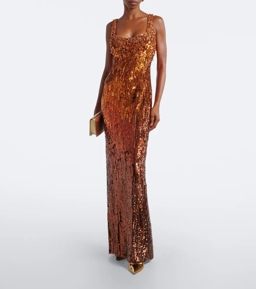 Jenny Packham Rosalie embellished sequined gown | Thumbnail 3