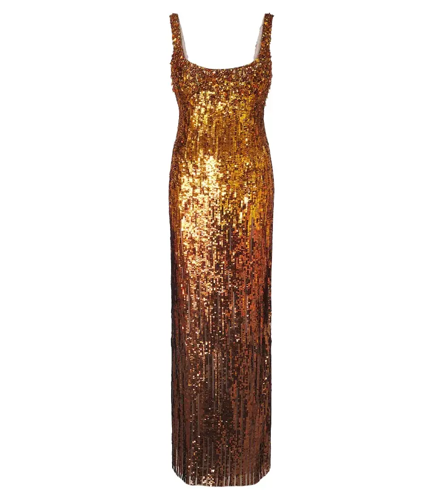 Jenny Packham Rosalie embellished sequined gown