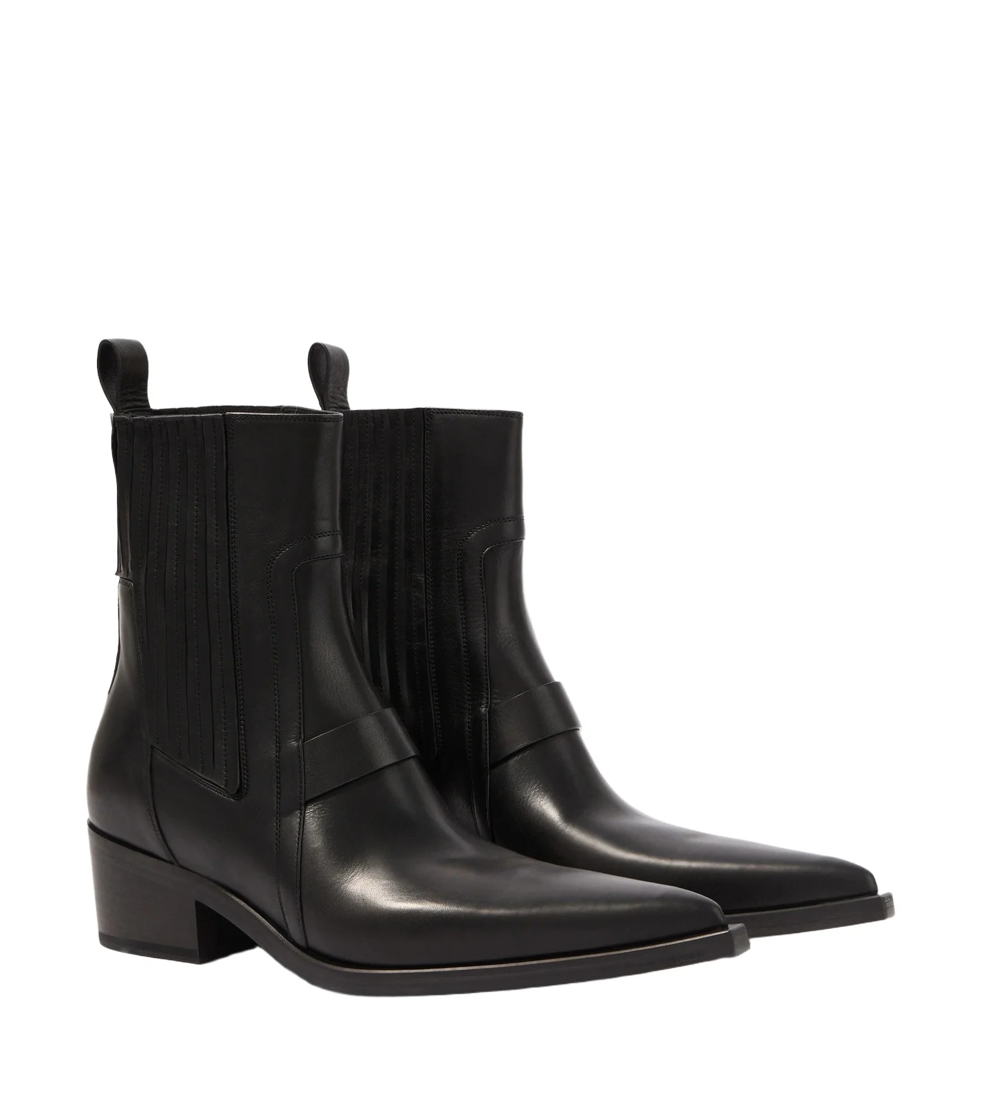 Rick Owens Pointed Silver leather ankle boots