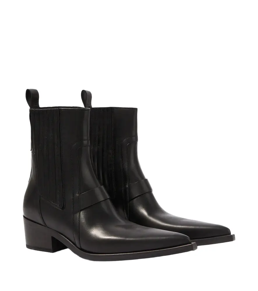 Pointed Silver leather ankle boots Pointed Silver leather ankle boots
