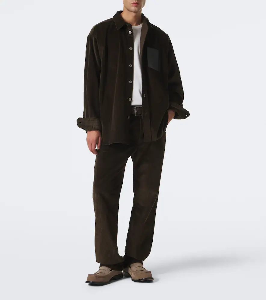 Loewe Leather-trimmed cotton corduroy shirt | Thumbnail 3 Loewe Leather-trimmed cotton corduroy shirt | Thumbnail 3