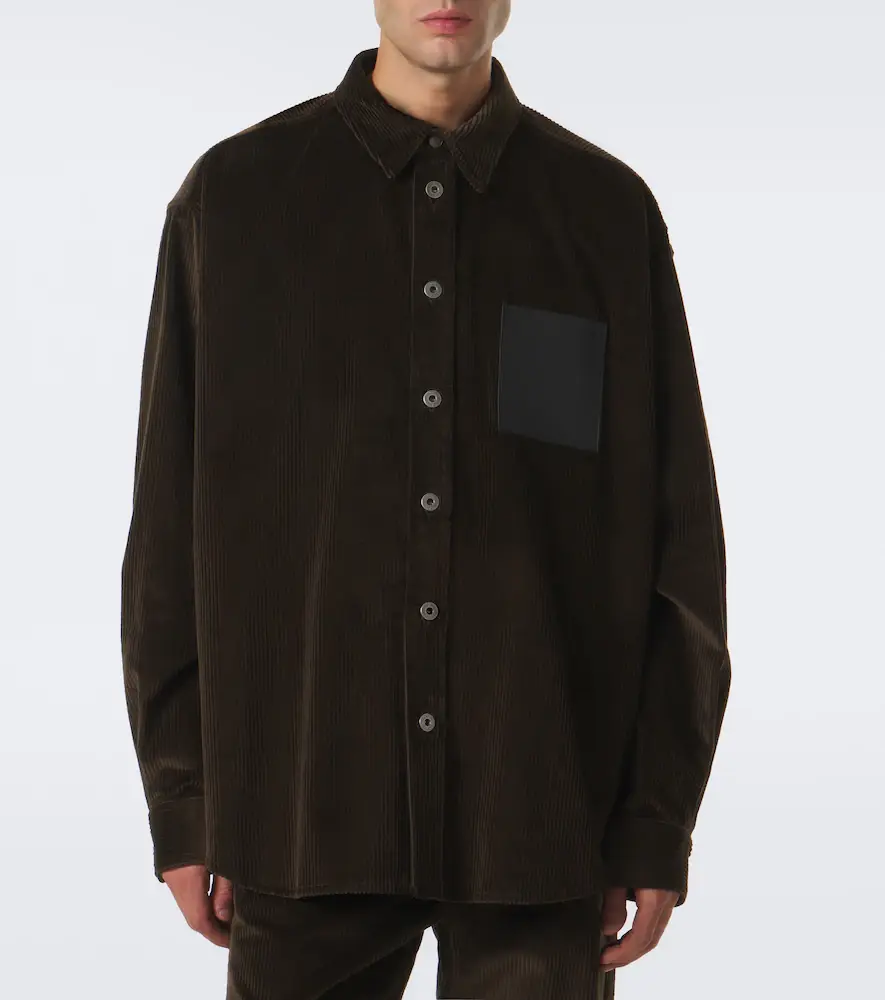 Loewe Leather-trimmed cotton corduroy shirt | Thumbnail 4 Loewe Leather-trimmed cotton corduroy shirt | Thumbnail 4