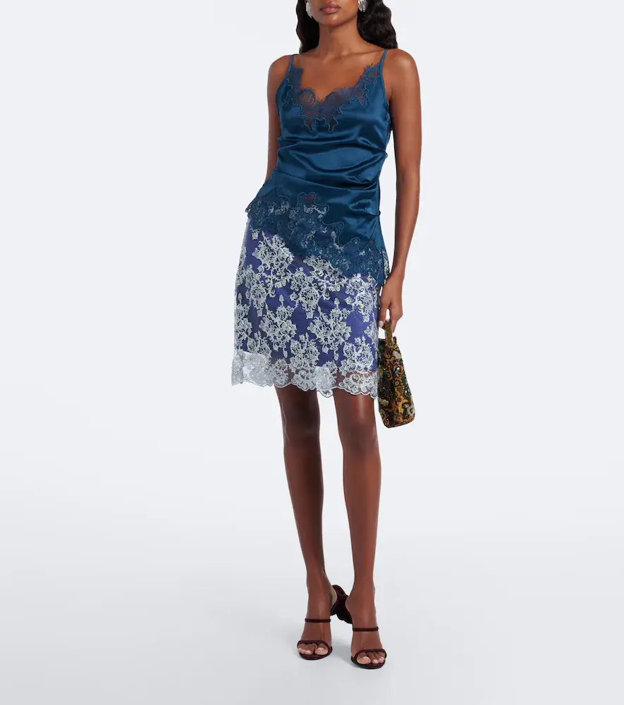 Jacques Wei Ruched lace-trimmed satin camisole | Thumbnail 5