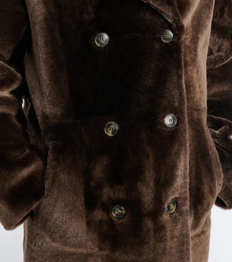 Yves Salomon Double-breasted shearling coat | Thumbnail 3 Yves Salomon Double-breasted shearling coat | Thumbnail 3