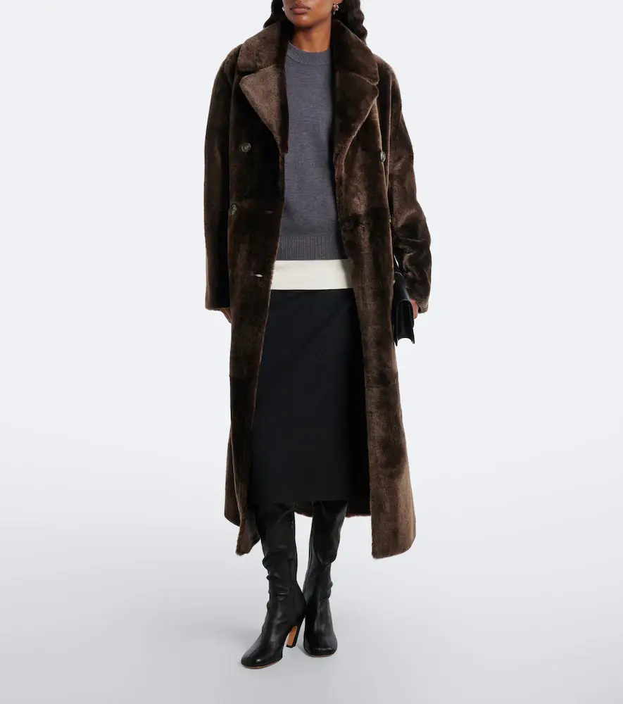 Yves Salomon Double-breasted shearling coat | Thumbnail 5 Yves Salomon Double-breasted shearling coat | Thumbnail 5