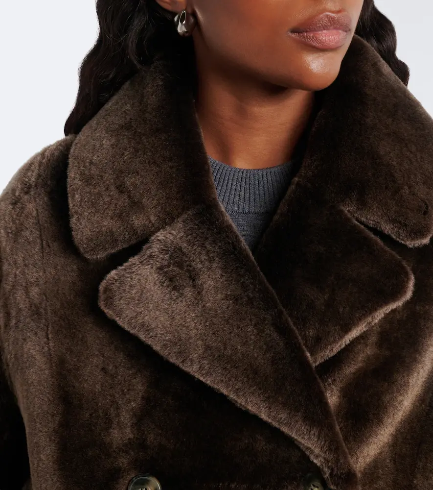 Yves Salomon Double-breasted shearling coat | Thumbnail 6 Yves Salomon Double-breasted shearling coat | Thumbnail 6