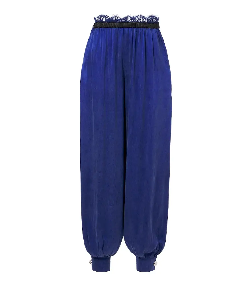 Jacques Wei Leather-trimmed balloon pants