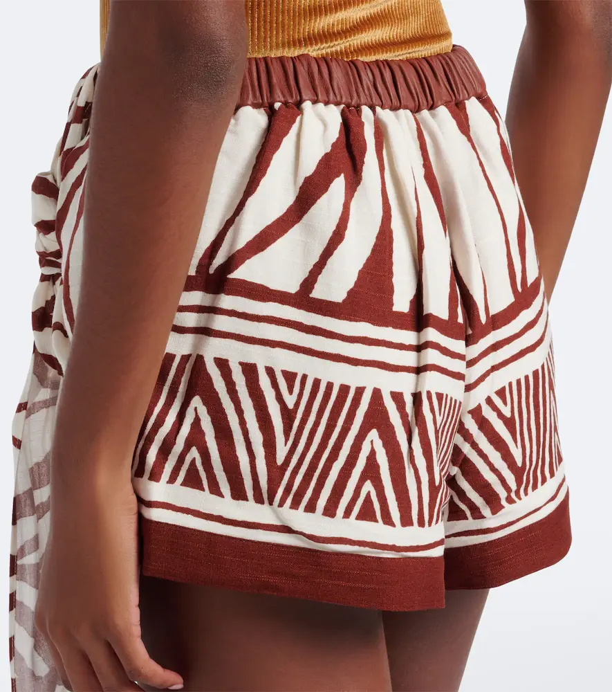 Jacques Wei Leather-trimmed printed shorts | Thumbnail 2 Jacques Wei Leather-trimmed printed shorts | Thumbnail 2