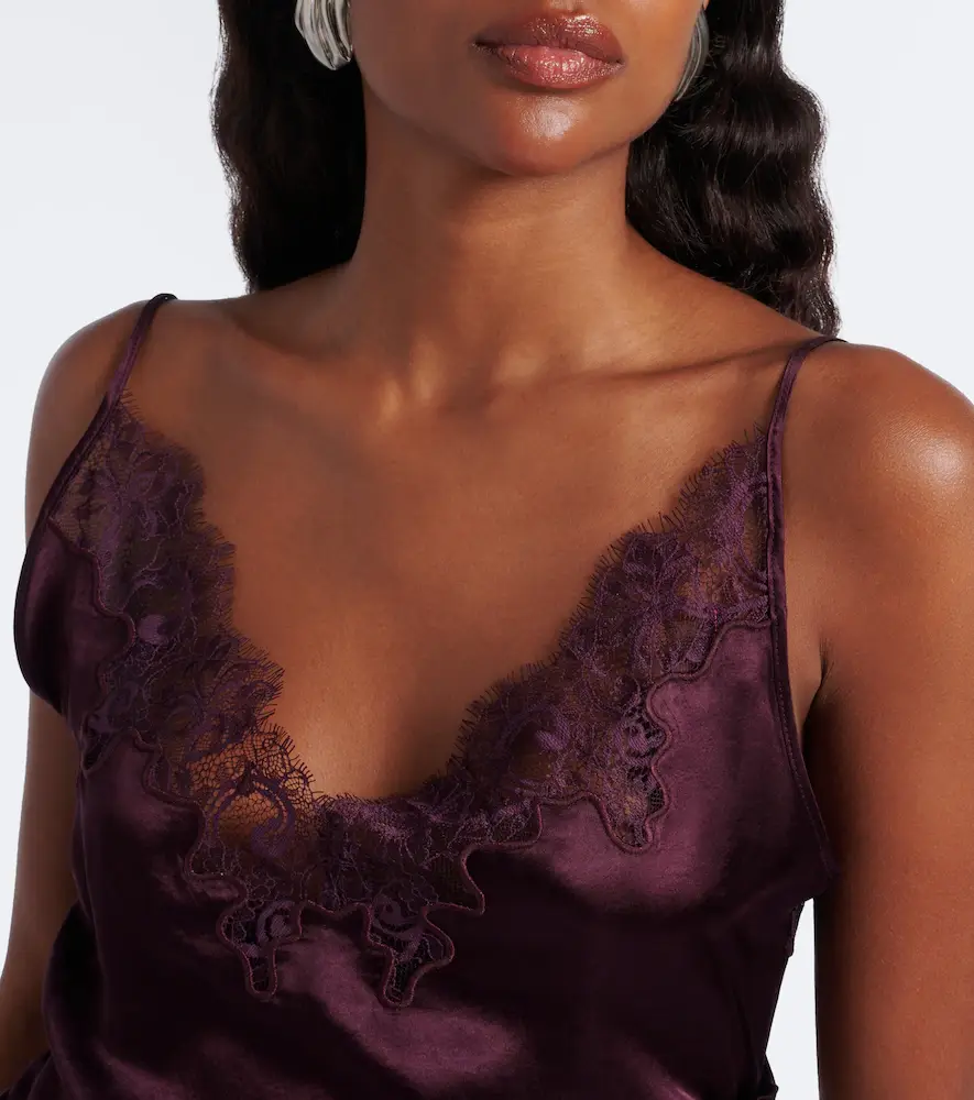Jacques Wei Ruched lace-trimmed satin camisole | Thumbnail 5