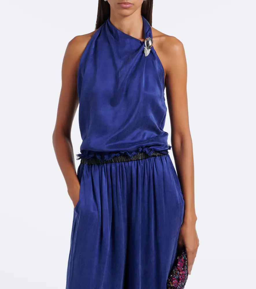 Jacques Wei Asymmetric embellished halterneck top | Thumbnail 4