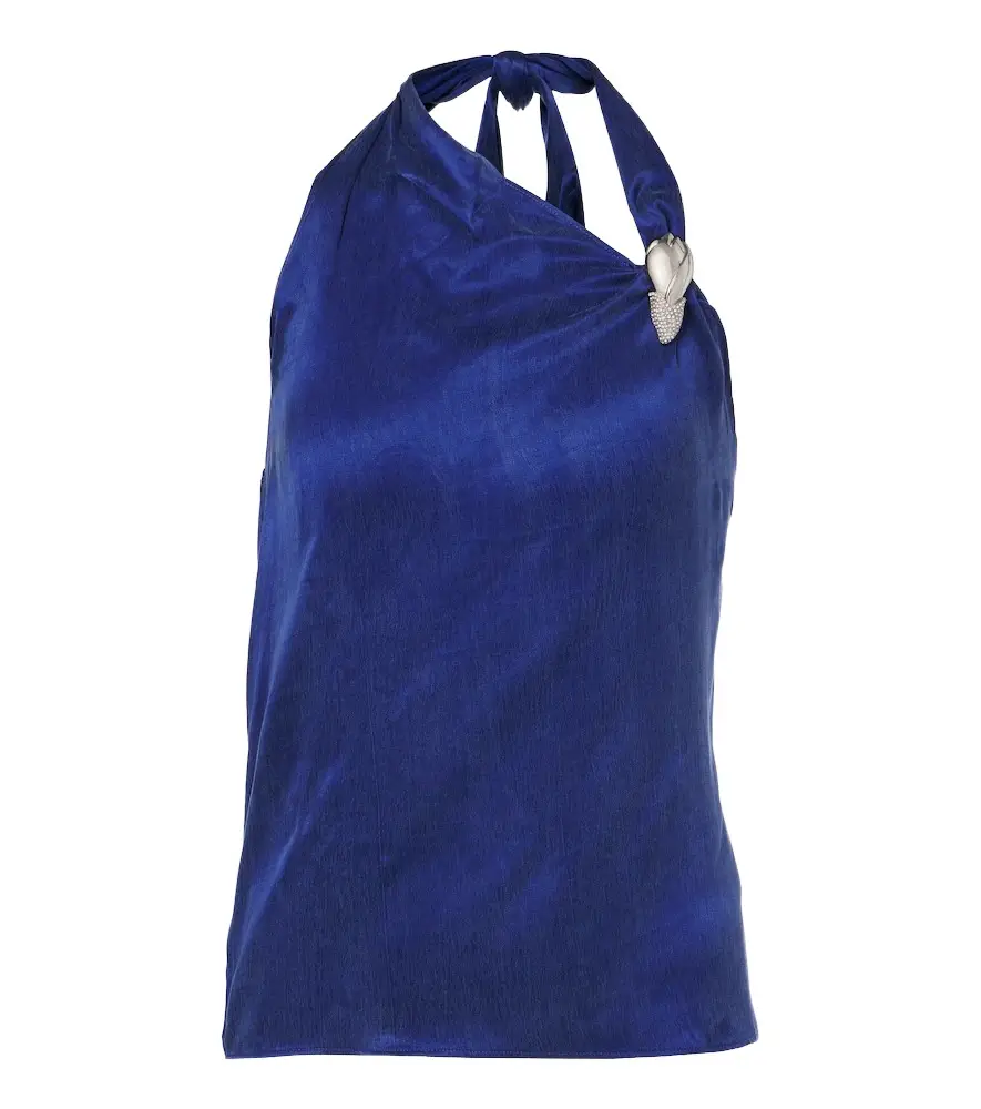 Asymmetric embellished halterneck top Asymmetric embellished halterneck top