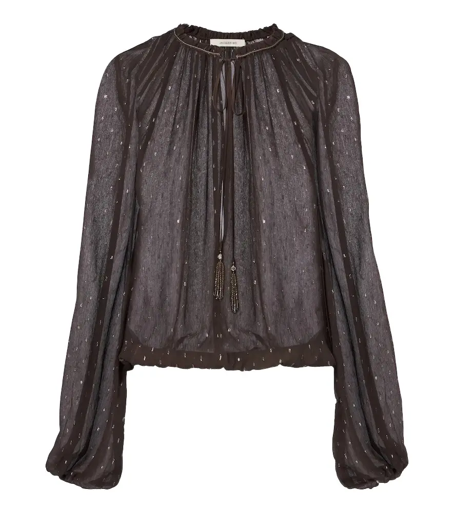 Embellished sheer blouse
