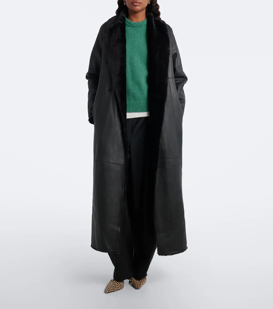 Yves Salomon Reversible shearling and leather coat | Thumbnail 5 Yves Salomon Reversible shearling and leather coat | Thumbnail 5