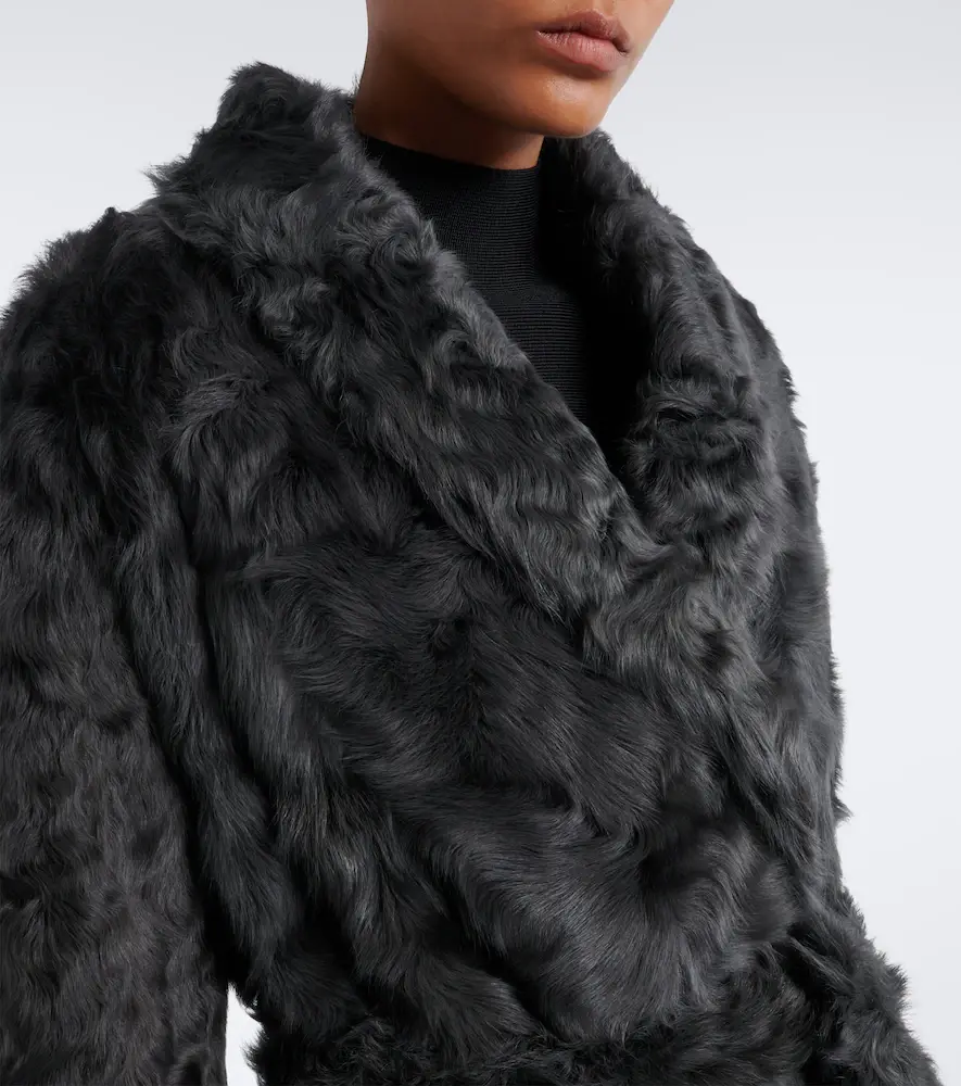 Yves Salomon Shearling wrap coat | Thumbnail 2