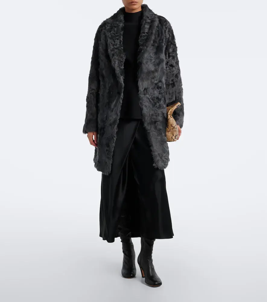 Yves Salomon Shearling wrap coat | Thumbnail 6