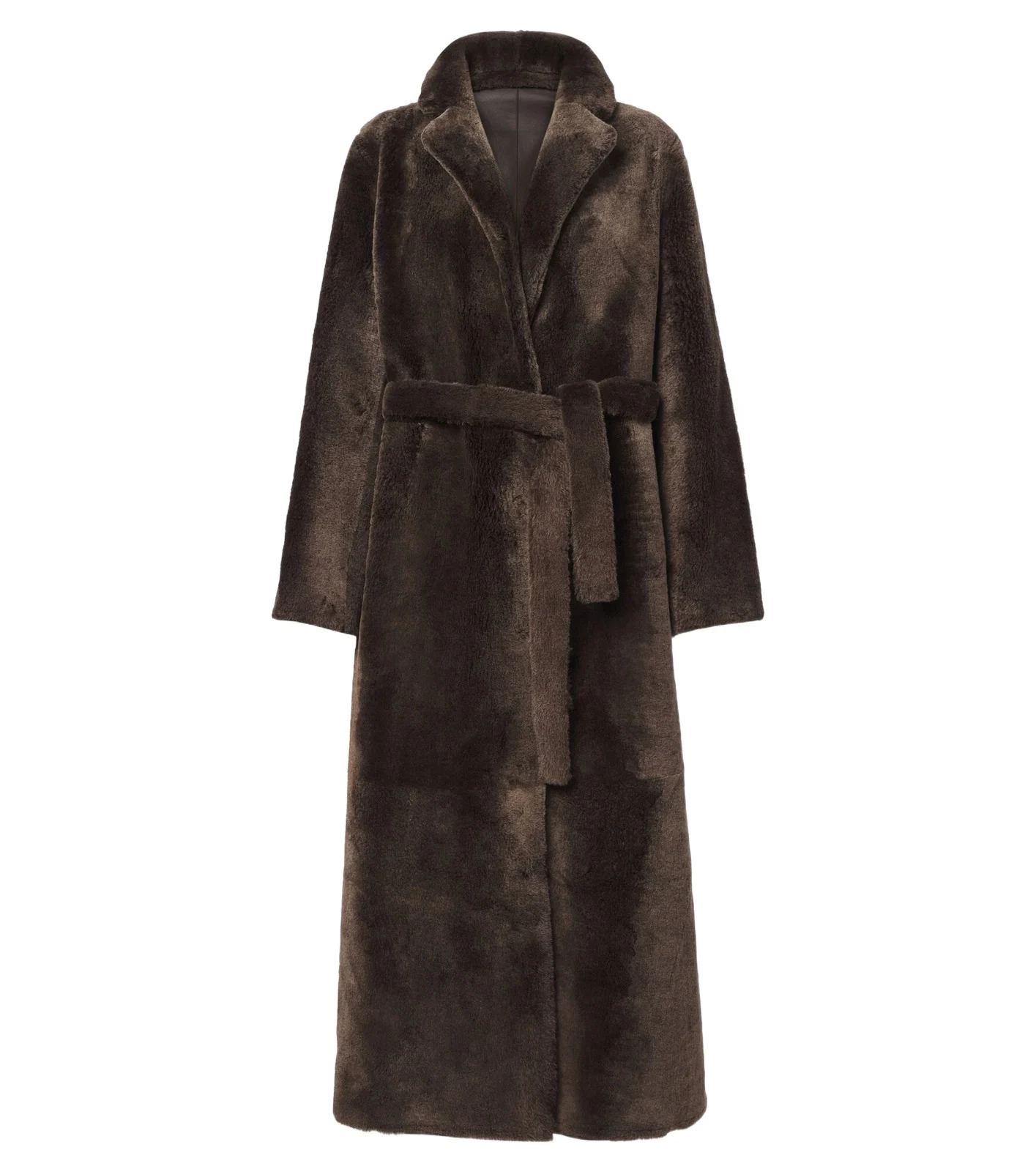Reversible shearling and leather coat