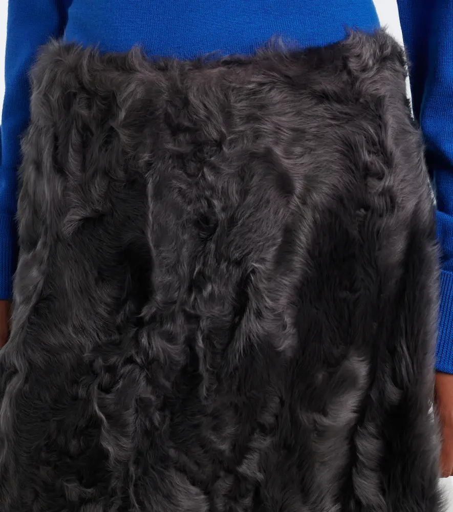 Yves Salomon Shearling midi skirt | Thumbnail 2
