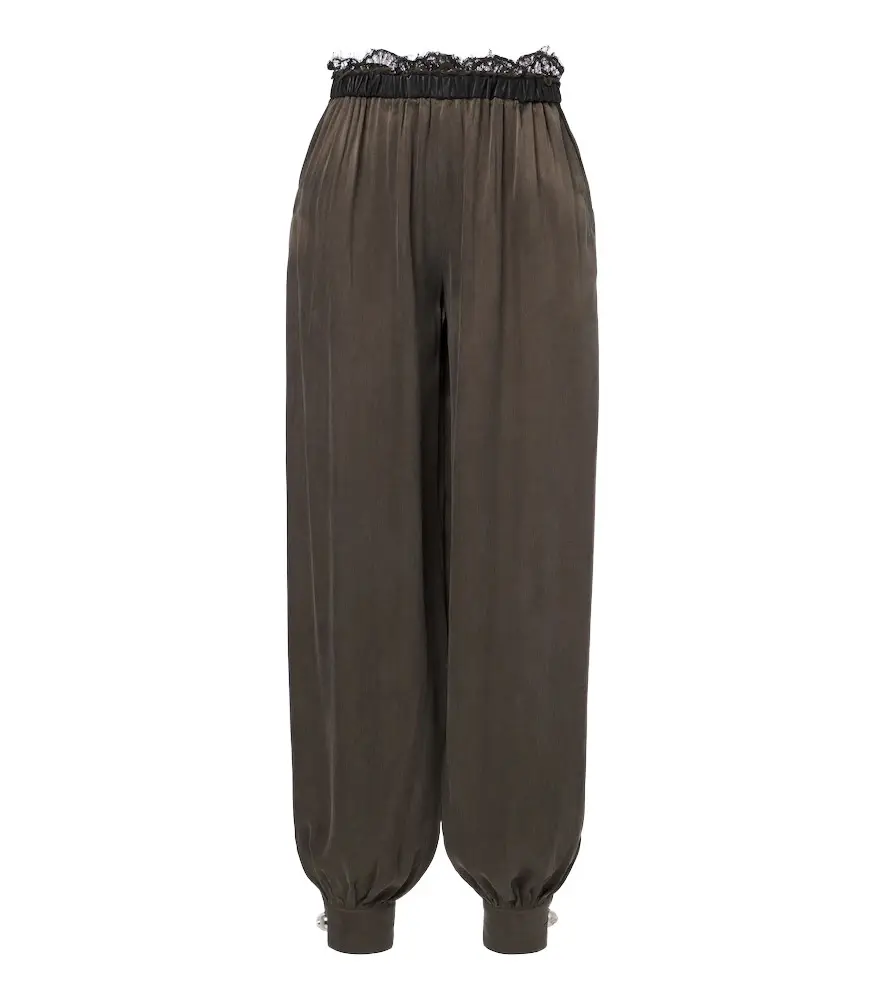 Jacques Wei Leather-trimmed balloon pants