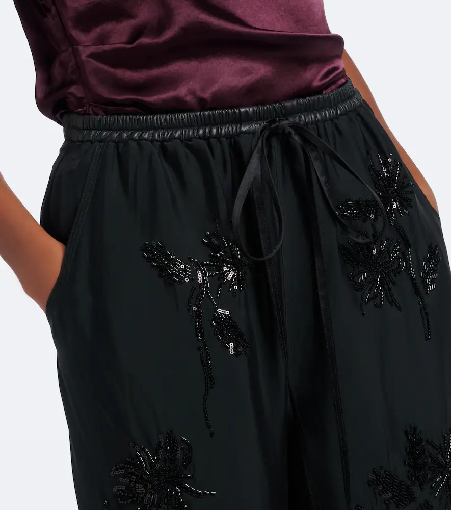Jacques Wei Embellished leather-trimmed wide-leg pants | Thumbnail 5 Jacques Wei Embellished leather-trimmed wide-leg pants | Thumbnail 5