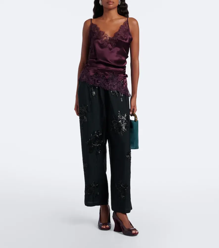 Jacques Wei Embellished leather-trimmed wide-leg pants | Thumbnail 6 Jacques Wei Embellished leather-trimmed wide-leg pants | Thumbnail 6