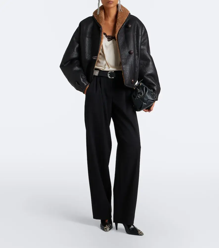 Isabel Marant Charina shearling-trimmed leather jacket | Thumbnail 5 Isabel Marant Charina shearling-trimmed leather jacket | Thumbnail 5