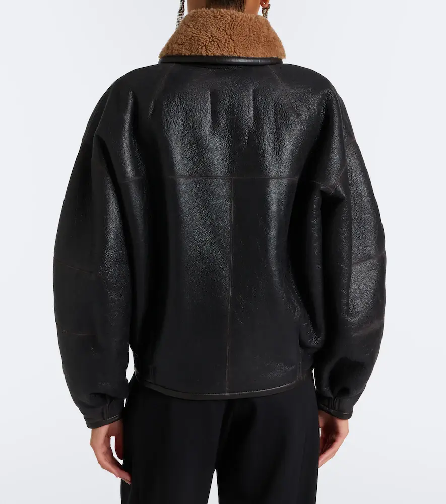 Isabel Marant Charina shearling-trimmed leather jacket | Thumbnail 6 Isabel Marant Charina shearling-trimmed leather jacket | Thumbnail 6