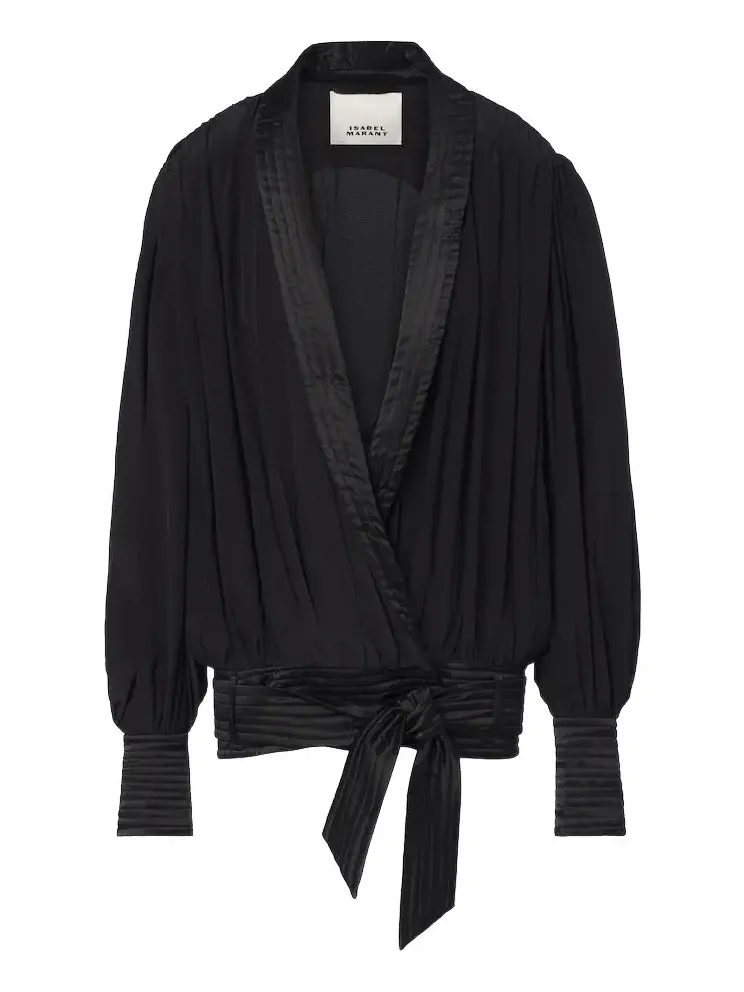 Diljane draped silk crêpe de chine jacket
