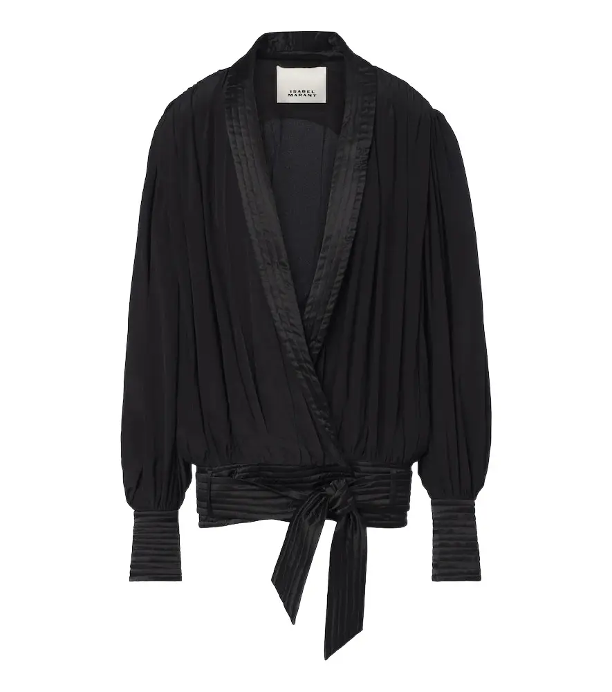 Diljane draped silk crêpe de chine jacket Diljane draped silk crêpe de chine jacket