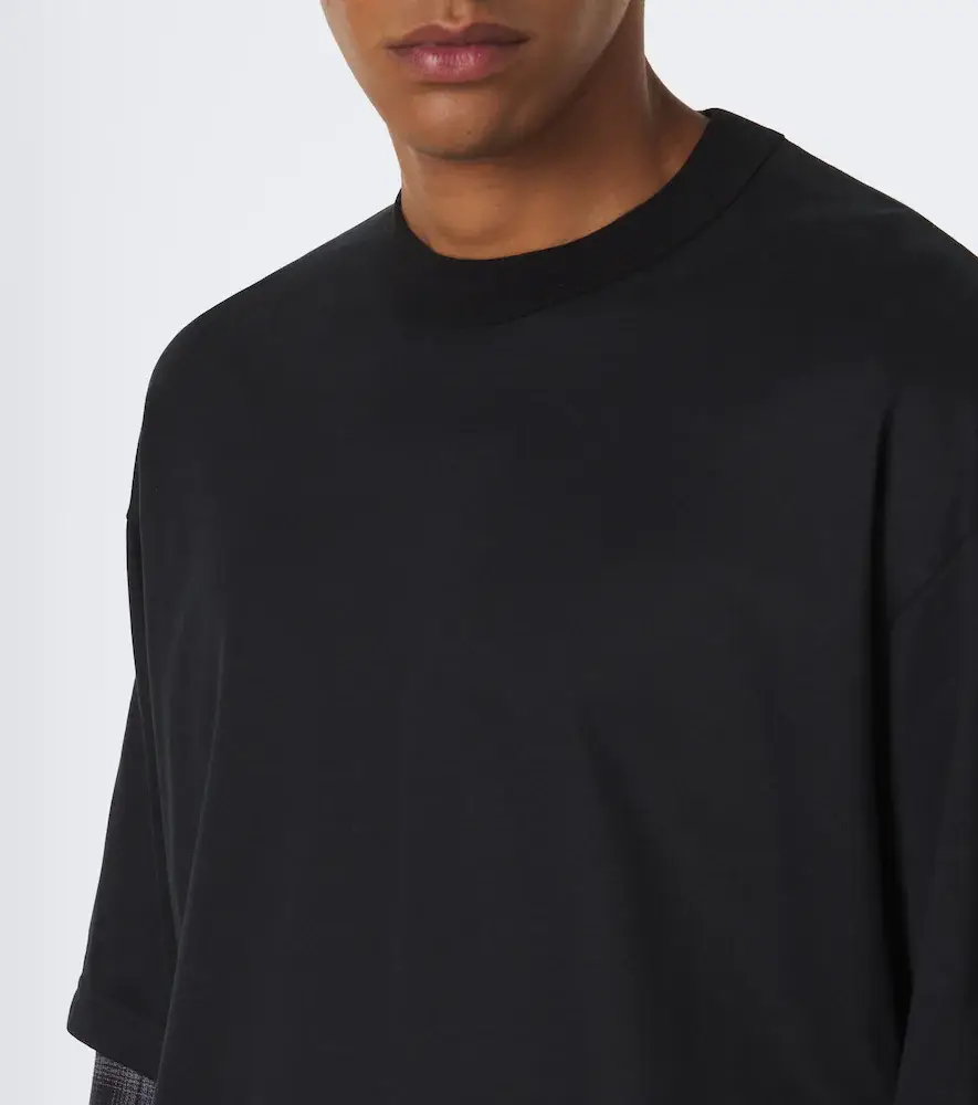 COMME des GARCONS HOMME Comme des Garçons Homme Layered checked cotton jersey T-shirt | Thumbnail 3