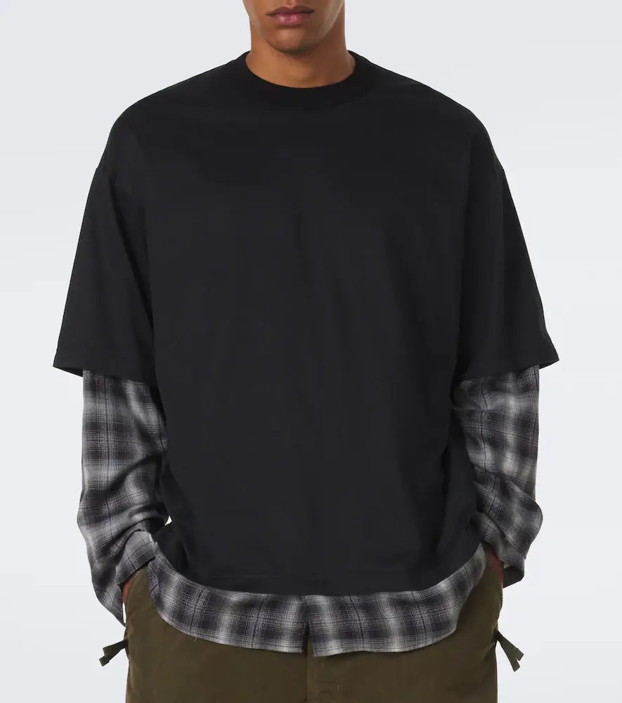 COMME des GARCONS HOMME Comme des Garçons Homme Layered checked cotton jersey T-shirt | Thumbnail 6