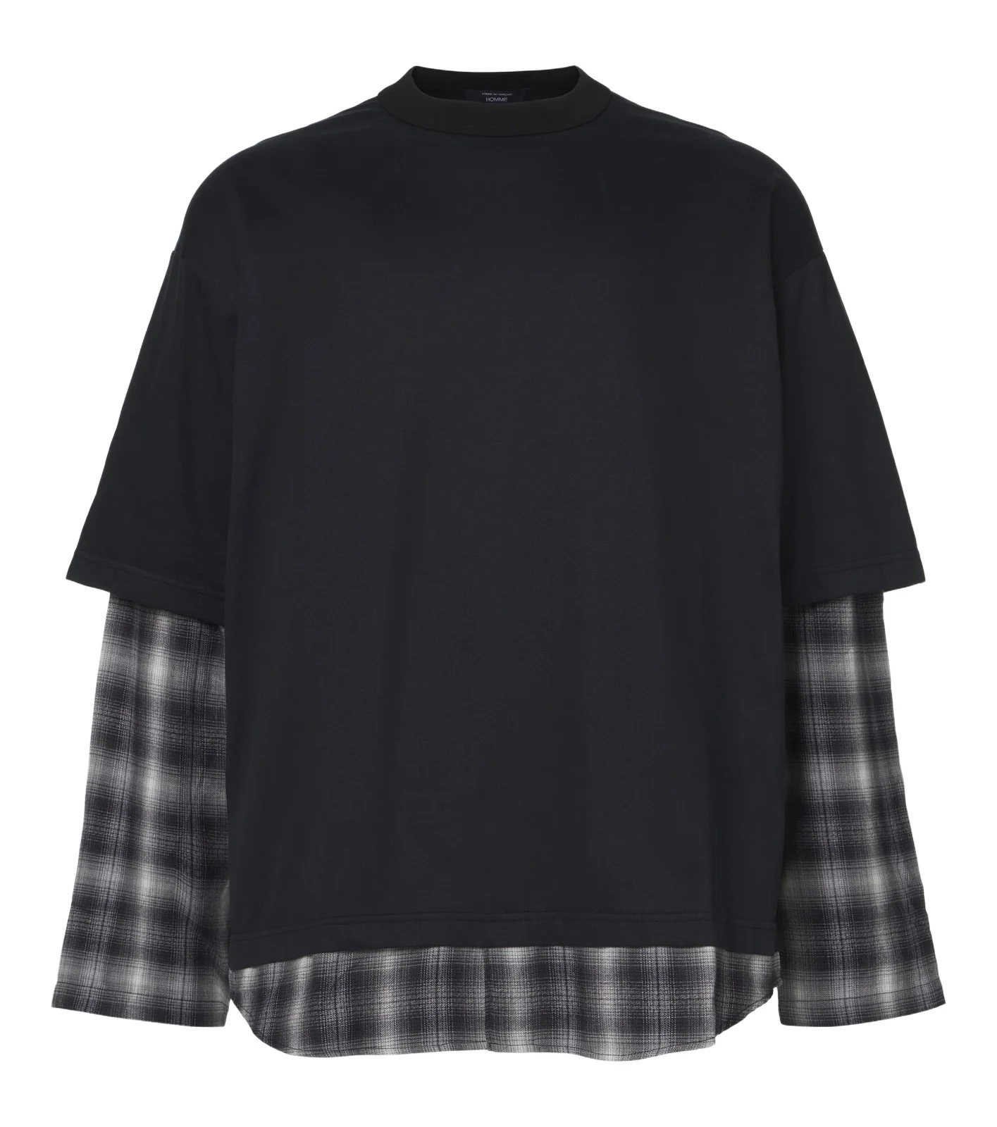 Comme des Garçons Homme Layered checked cotton jersey T-shirt Comme des Garçons Homme Layered checked cotton jersey T-shirt