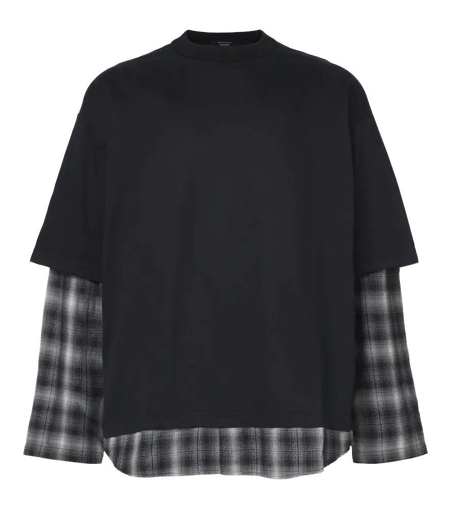 COMME des GARCONS HOMME Comme des Garçons Homme Layered checked cotton jersey T-shirt