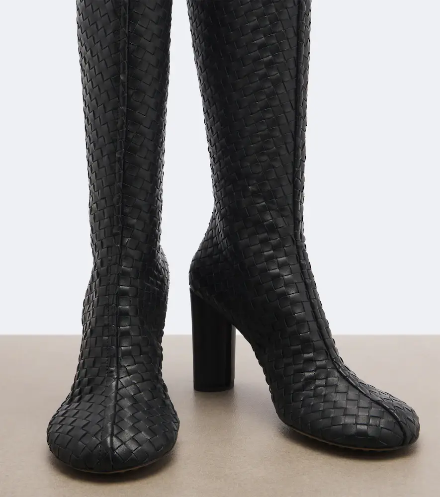 Bottega Veneta Cherry Intrecciato leather knee-high boots | Thumbnail 2 Bottega Veneta Cherry Intrecciato leather knee-high boots | Thumbnail 2