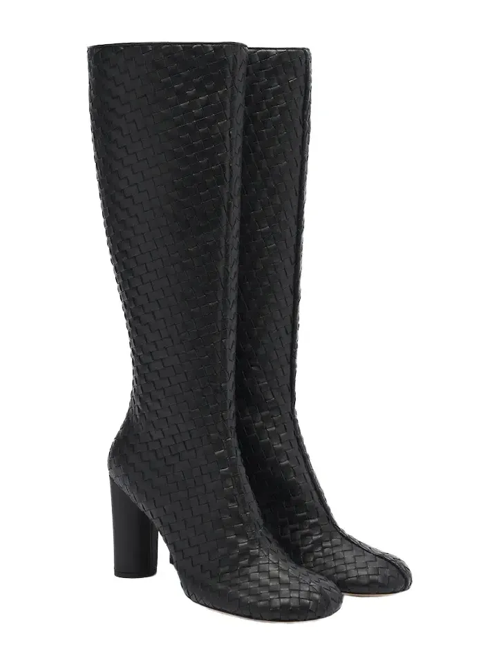 Cherry Intrecciato leather knee-high boots Cherry Intrecciato leather knee-high boots