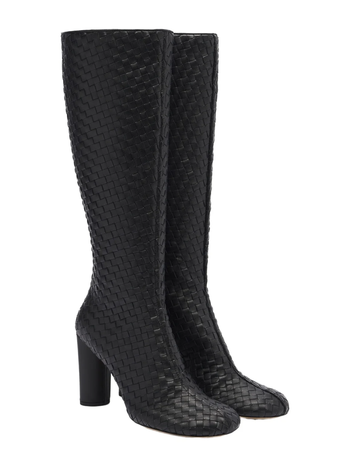 Bottega Veneta Cherry Intrecciato leather knee-high boots