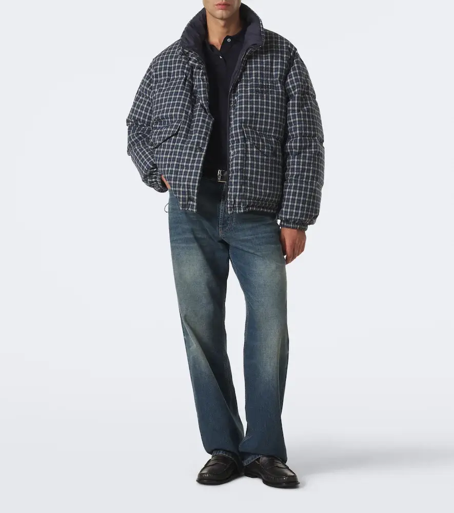 Miu Miu Reversible cotton flannel down jacket | Thumbnail 2