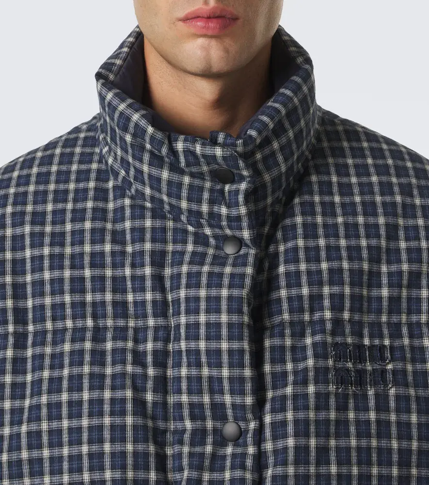 Miu Miu Reversible cotton flannel down jacket | Thumbnail 7