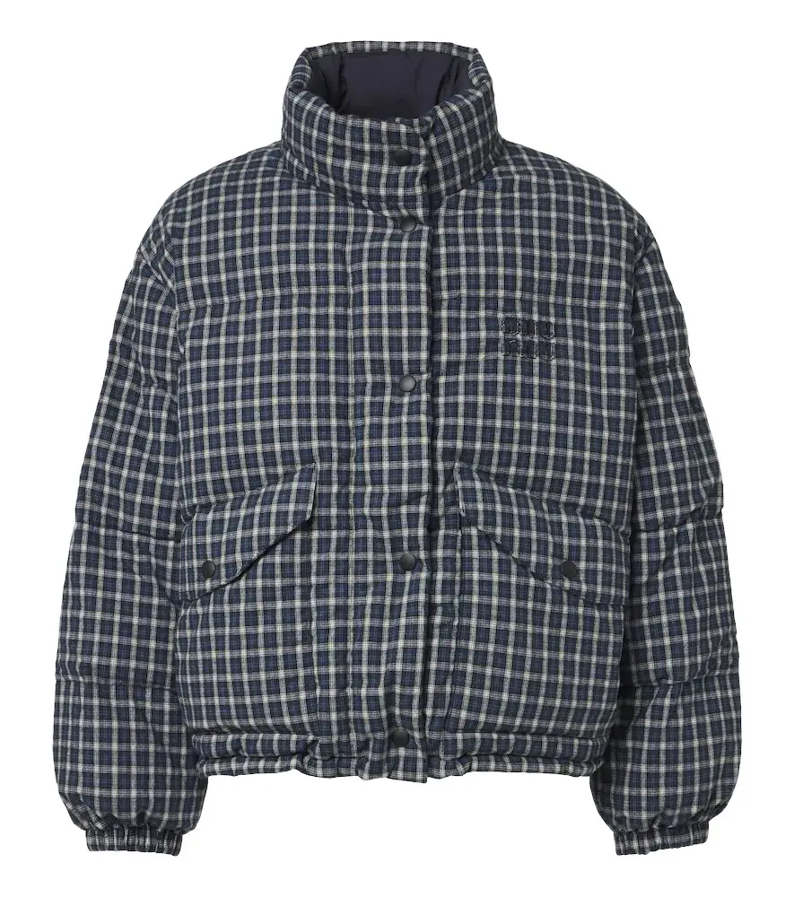 Miu Miu Reversible cotton flannel down jacket