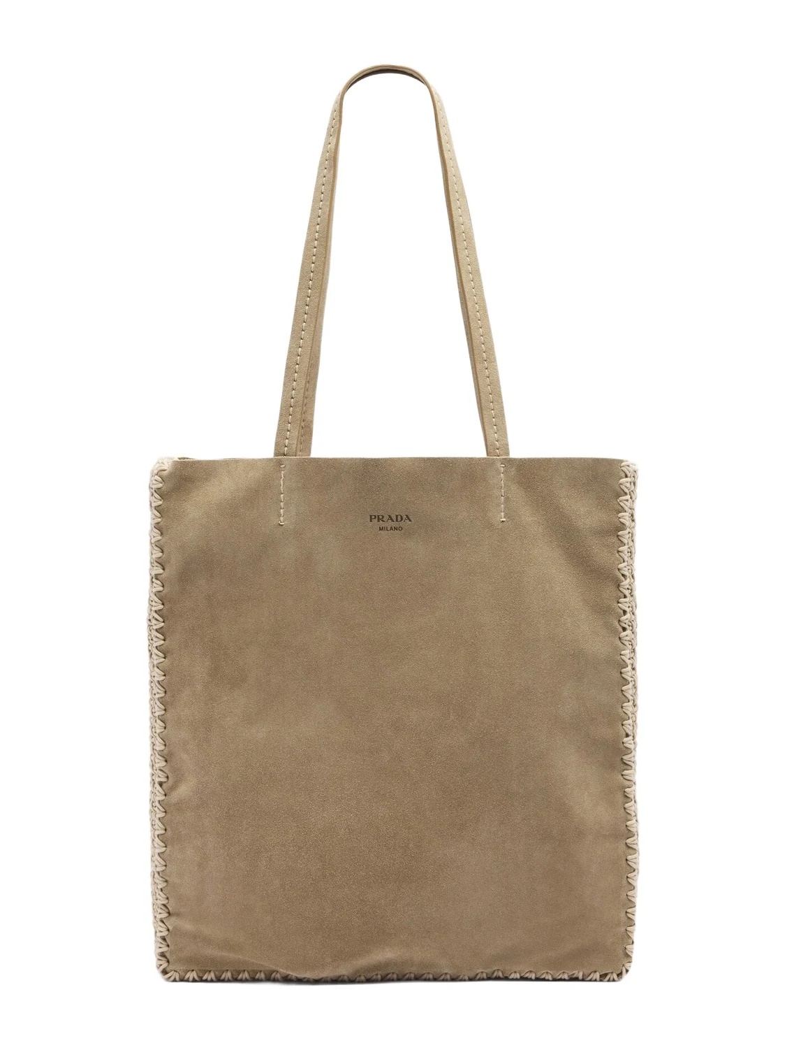 Prada Large crochet suede shopper